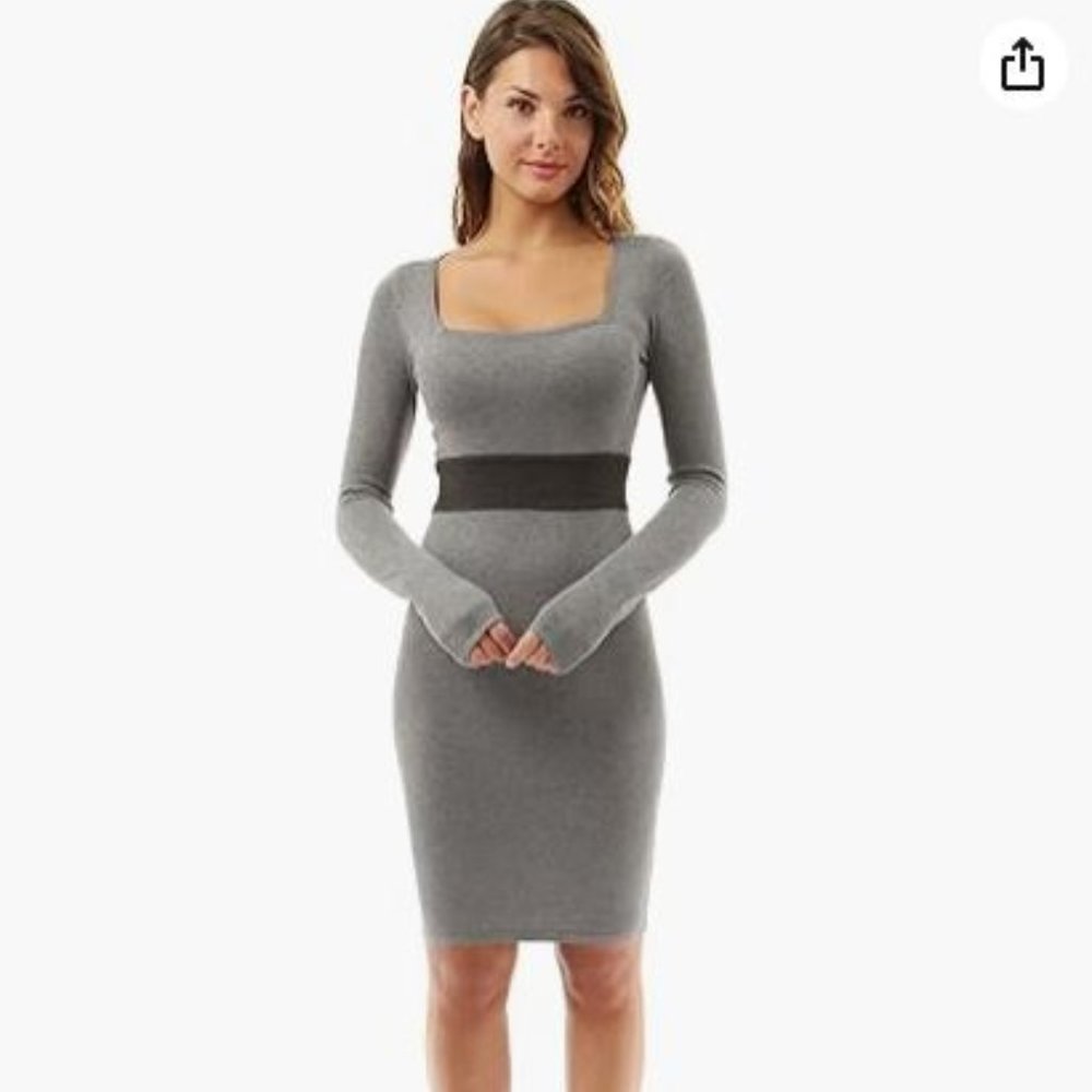 PattyBoutik Gray Sweater Dress M